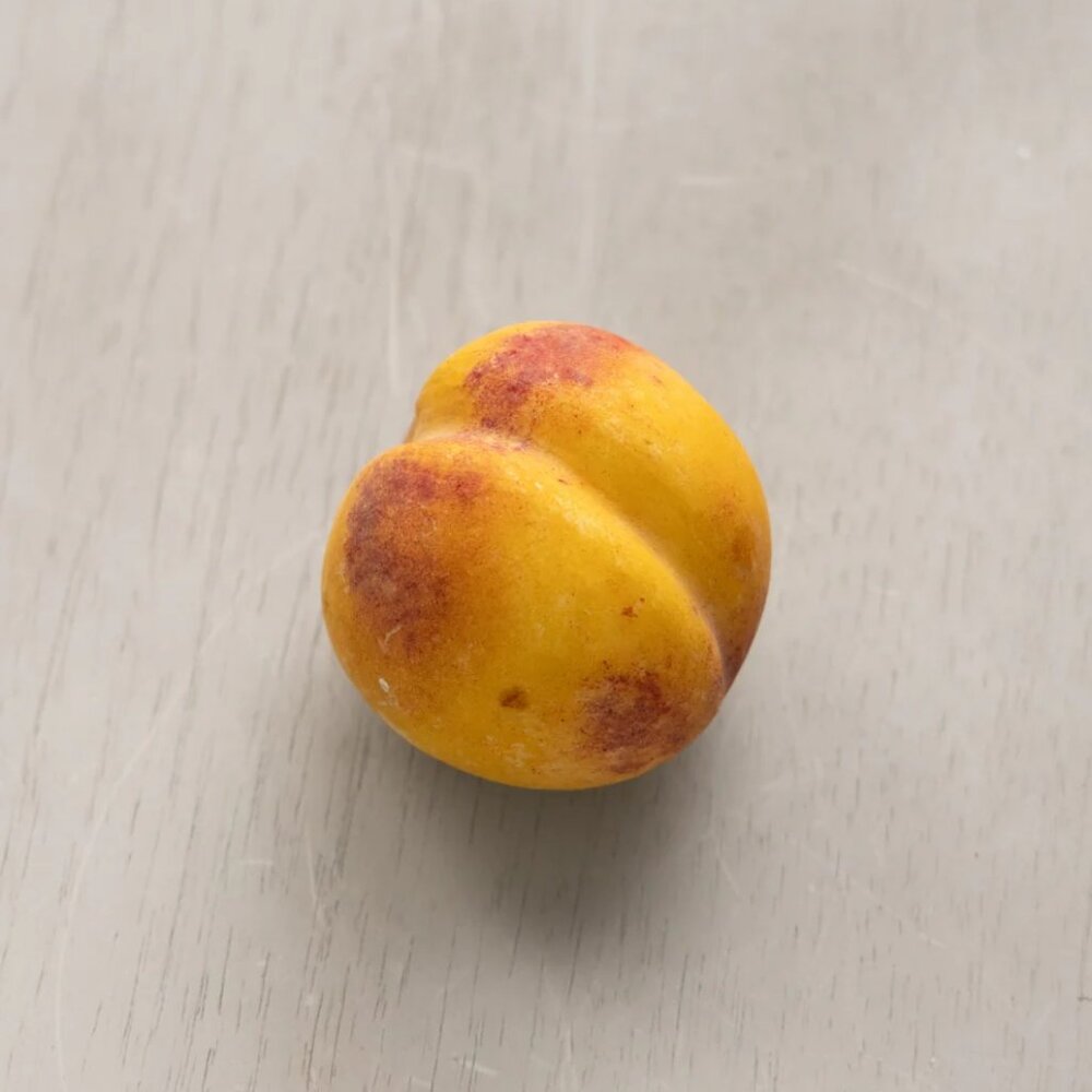 Vintage Alabaster Stone Peach Fruit Figurine
